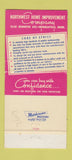Matchbook Cover - Northwest Home Improvement Minneapolis MN 30 Strike