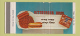 Matchbook Cover - Rittenberger Bros Hot Dogs Zanesville OH WEAR 30 Strike