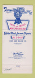 Matchbook Cover - Rittenberger Bros Hot Dogs Zanesville OH WEAR 30 Strike