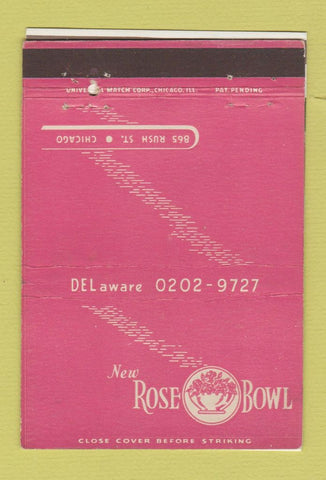 Matchbook Cover - New Rose Bowl Chicago IL restaurant 40 Strike