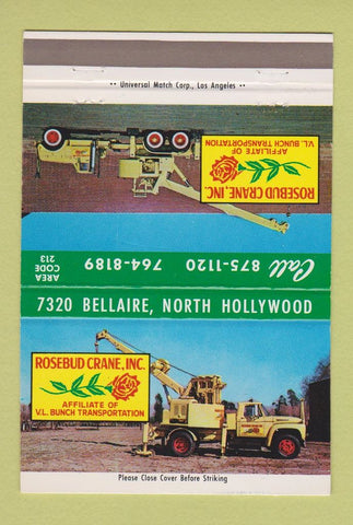 Matchbook Cover - Rosebud Crane North Hollywood CA 40 Strike