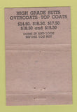 Matchbook Cover - WN Ford Clothes Men's ADVANCE Chicago? IL 40 Strike