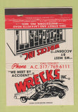 Matchbook Cover - Wrecks Inc Auto Body? Whitestown IN WEAR 40 Strike