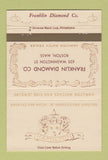 Matchbook Cover - Hamilton Watches Franklin Diamonds Boston MA 40 Strike