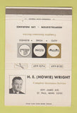 Matchbook Cover - HE Howie Wright Insurance ST Paul MN 40 Strike