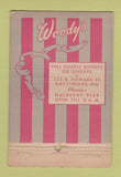 Matchbook Cover - Woody's Cocktails Baltimore MD WEAR 40 Stick