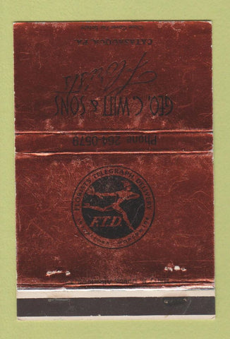 Matchbook Cover - Geo Witt Flowers Catasauqua PA FTD WEAR 40 Strike