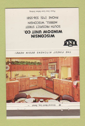 Matchbook Cover - Wisconsin Window United Merrill WI IXL Kitchens 40 Strike