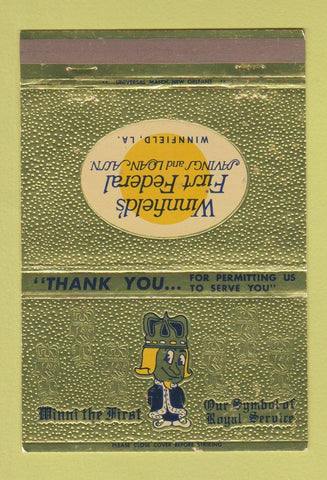 Matchbook Cover - Winnfield's First Federal Savings Winnfield LA 40 Strike