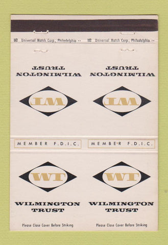 Matchbook Cover - Wilmington Trust DE Claymont Newark DOUBLE PRINT 40 Strike