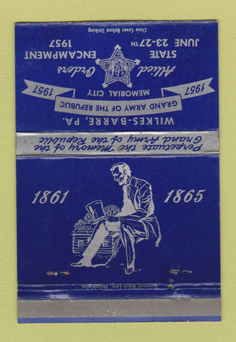 Matchbook Cover - Wilkes Barre PA Abraham Lincoln 1957 WEAR 40 Strike