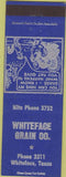 Matchbook Cover - Whiteface Grain Co Whiteface TX