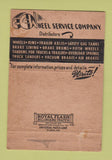 Matchbook Cover - Wheel Service Company ST Paul MN Fargo ND WEAR 40 Strike