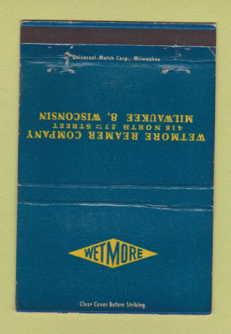 Matchbook Cover - Wetmore Reamer Milwaukee WI WORN 40 Strike
