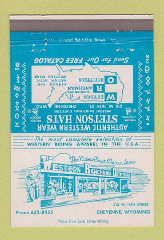 Matchbook Cover - Western Ranchman Cheyenne WY Levis Jeans 40 Strike
