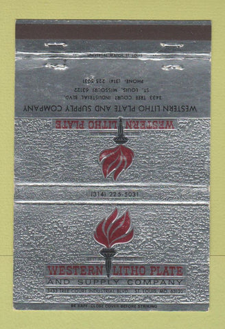 Matchbook Cover - Western Litho Plate St Louis MO 40 Strike