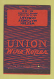 Matchbook Cover - Union Wire Rope Western Machinery Denver Colorado 40 Strike