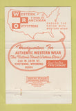Matchbook Cover - Western Ranchman Cheyenne WY clothes 40 Strike