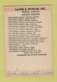 Matchbook Cover - Layne Water Wells Treatment Memphis TN 40 Strike