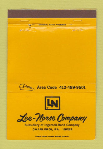 Matchbook Cover - Lee Norse Company Charleroi PA Ingersoll Rand WEAR 40 Strike