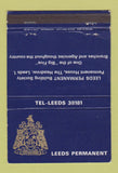 Matchbook Cover - Leeds Permanent Building Society UK England 40 Strike
