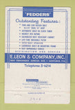 Matchbook Cover - Fedders Air Conditioners Santurce Puerto Rico 40 Strike