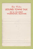 Matchbook Cover - Leounes Towne Talk Wilmington DE Christmas WEAR 40 Strike