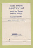 Matchbook Cover - Restaurant Le Provencal Washington DC 40 Strike