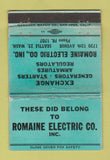Matchbook Cover - Romaine Electric Seattle WA WORN 40 Strike