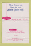 Matchbook Cover - Leicester Package Liquor Christmas WEAR 40 Strike