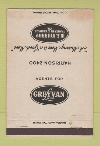 Matchbook Cover - WE Murray Transfer Trucking Kansas City MO WEAR 40 Strike