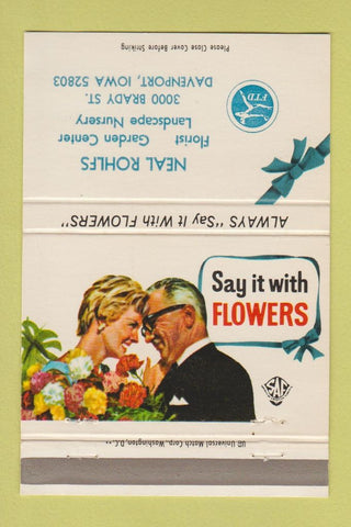 Matchbook Cover - Neal Rohlfs Flowers Davenport IA 40 Strike