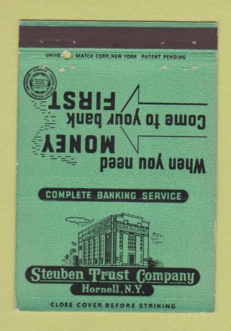 Matchbook Cover - Steuben Trust Company Hornell NY 40 Strike