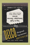 Matchbook Cover - Delco Car Batteries Chevron oil gas Sherman Oaks CA 40 Stick