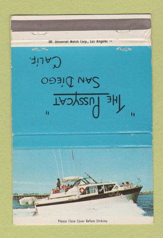 Matchbook Cover - The Pussycat San Diego CA Boat 40 Strike