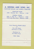 Matchbook Cover - A Grdina Furniture Funeral Home Cleveland OH 40 Strike
