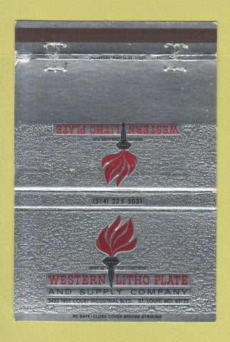 Matchbook Cover - Western Litho Plate St Louis MO 40 Strike