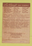 Matchbook Cover - Lew Wenzel Dallas Houston Tulsa Denver New Orleans 40 Strike