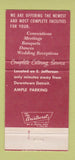 Matchbook Cover - Sentinel Center Detroit MI Convention 30 Strike