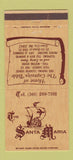 Matchbook Cover - Santa Maria Motel Ocean City MD 30 Strike