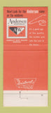 Matchbook Cover - Andersen Windows AD Moyer Gilbertsville PA 30 Strike