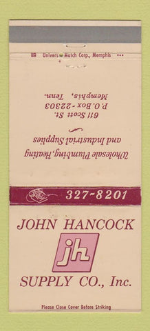 Matchbook Cover - John Hancock Supply Memphis TN 30 Strike