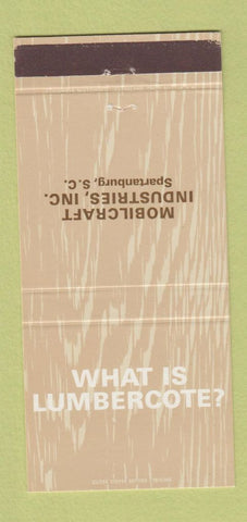 Matchbook Cover - Mobilcraft Industries Lumbercote Spartanburg SC 30 Strike