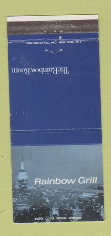 Matchbook Cover - Rainbow Room Grill New York City WEAR 30 Strike