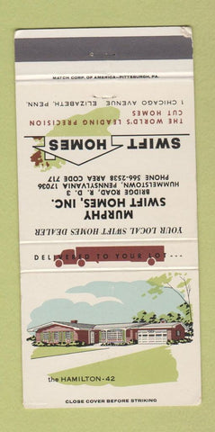 Matchbook Cover - Swift Homes Murphy Hummelstown PA 30 Strike