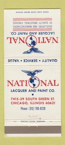 Matchbook Cover - National Lacquer and Paint Chicago IL 30 Strike