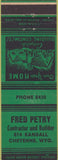 Matchbook Cover - Fred Petry Builder Contractor Cheynne WY green