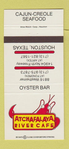 Matchbook Cover - Atchafalaya River Cafe Houston TX Cajun Seafood 30 Strike