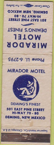 Matchbook Cover - Mirador Motel Deming NM