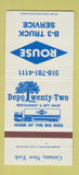 Matchbook Cover - Rouse B3 Truck Service Canaan NY 30 Strike